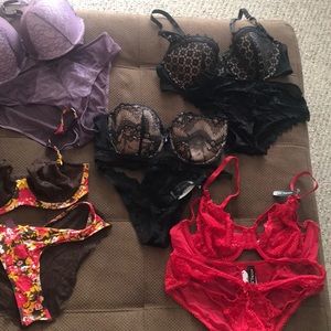 NEW 5 Adore Me 36D Bra M Panty sets